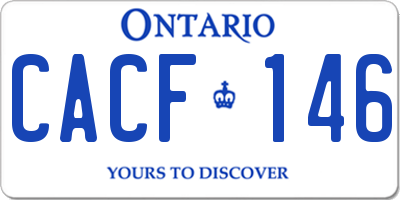 ON license plate CACF146