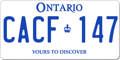 ON license plate CACF147