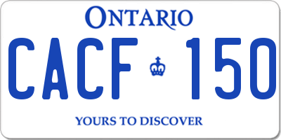 ON license plate CACF150