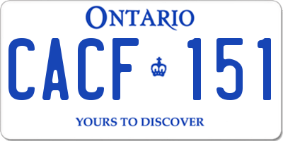 ON license plate CACF151