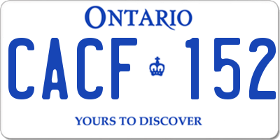 ON license plate CACF152