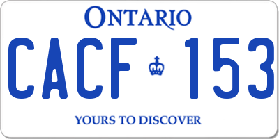 ON license plate CACF153