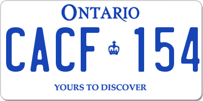 ON license plate CACF154