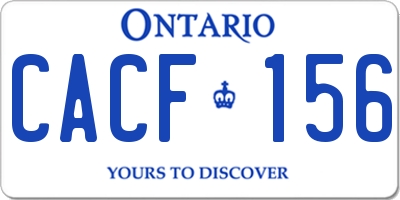 ON license plate CACF156