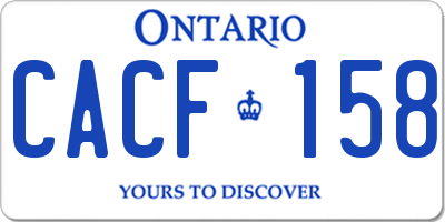 ON license plate CACF158