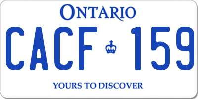 ON license plate CACF159