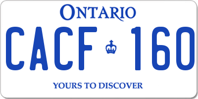 ON license plate CACF160