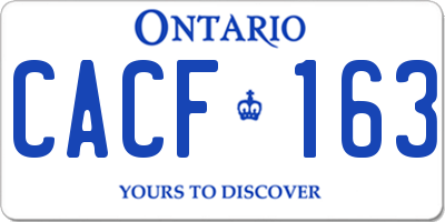 ON license plate CACF163