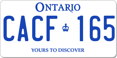 ON license plate CACF165