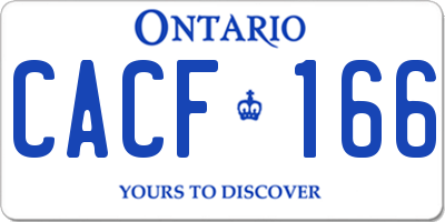 ON license plate CACF166