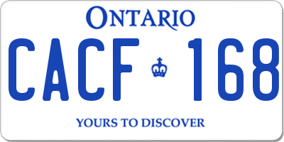 ON license plate CACF168