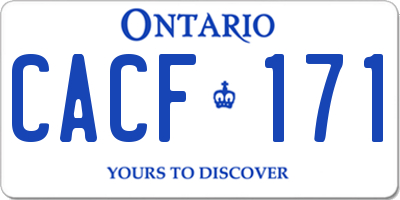 ON license plate CACF171