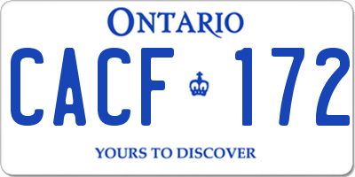 ON license plate CACF172