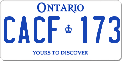 ON license plate CACF173