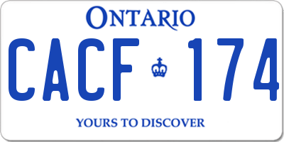 ON license plate CACF174