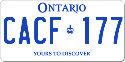 ON license plate CACF177