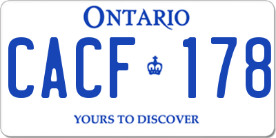 ON license plate CACF178