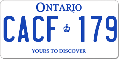 ON license plate CACF179