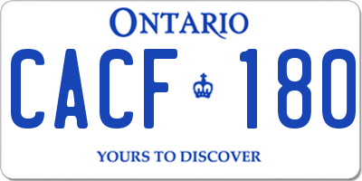 ON license plate CACF180