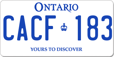 ON license plate CACF183