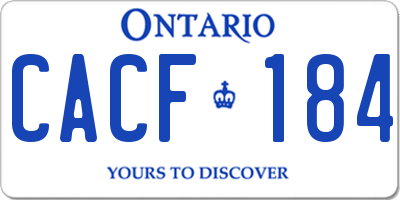 ON license plate CACF184