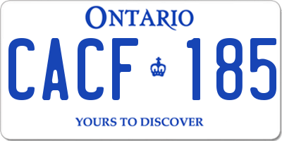 ON license plate CACF185