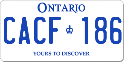 ON license plate CACF186