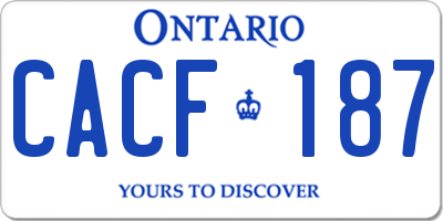 ON license plate CACF187