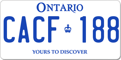 ON license plate CACF188