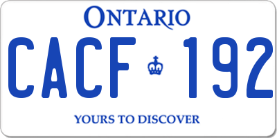 ON license plate CACF192