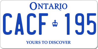 ON license plate CACF195