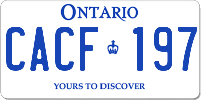 ON license plate CACF197