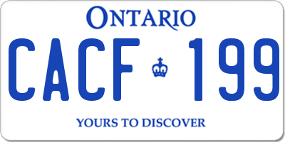 ON license plate CACF199