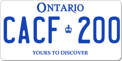 ON license plate CACF200