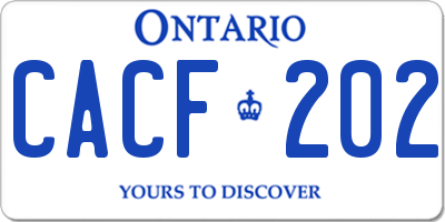 ON license plate CACF202