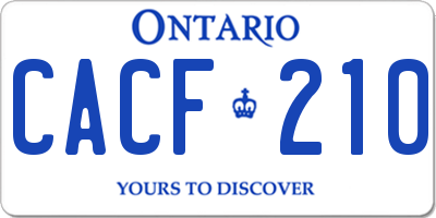 ON license plate CACF210