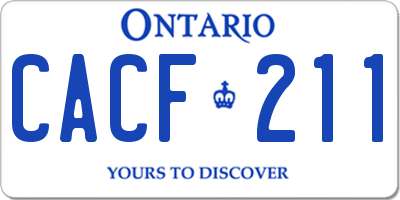 ON license plate CACF211