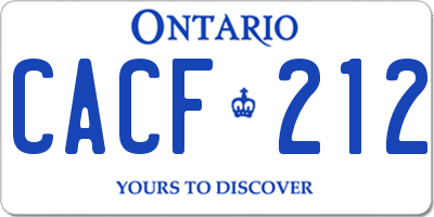 ON license plate CACF212