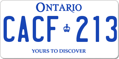 ON license plate CACF213