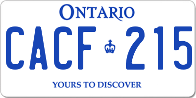 ON license plate CACF215