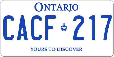 ON license plate CACF217