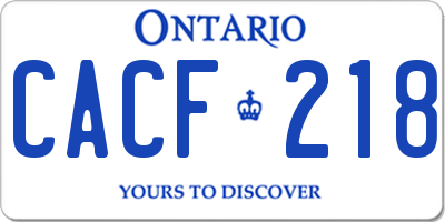 ON license plate CACF218