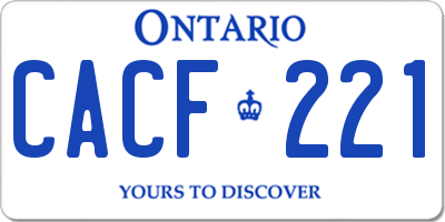 ON license plate CACF221