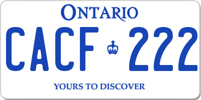 ON license plate CACF222