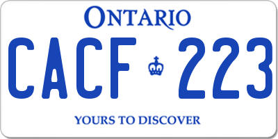 ON license plate CACF223