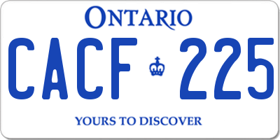 ON license plate CACF225