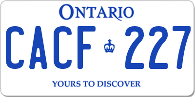 ON license plate CACF227