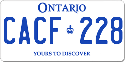 ON license plate CACF228