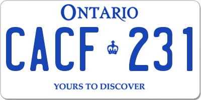 ON license plate CACF231