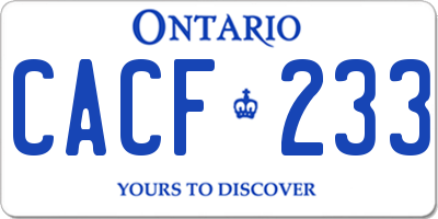 ON license plate CACF233